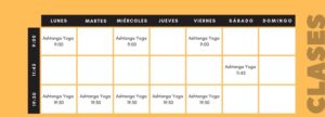 Horario de clases yoga ashtanga